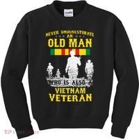 Never Underestimate An OLD MAN Vietnam Veteran Gift Kids Sweatshirt thumb 0
