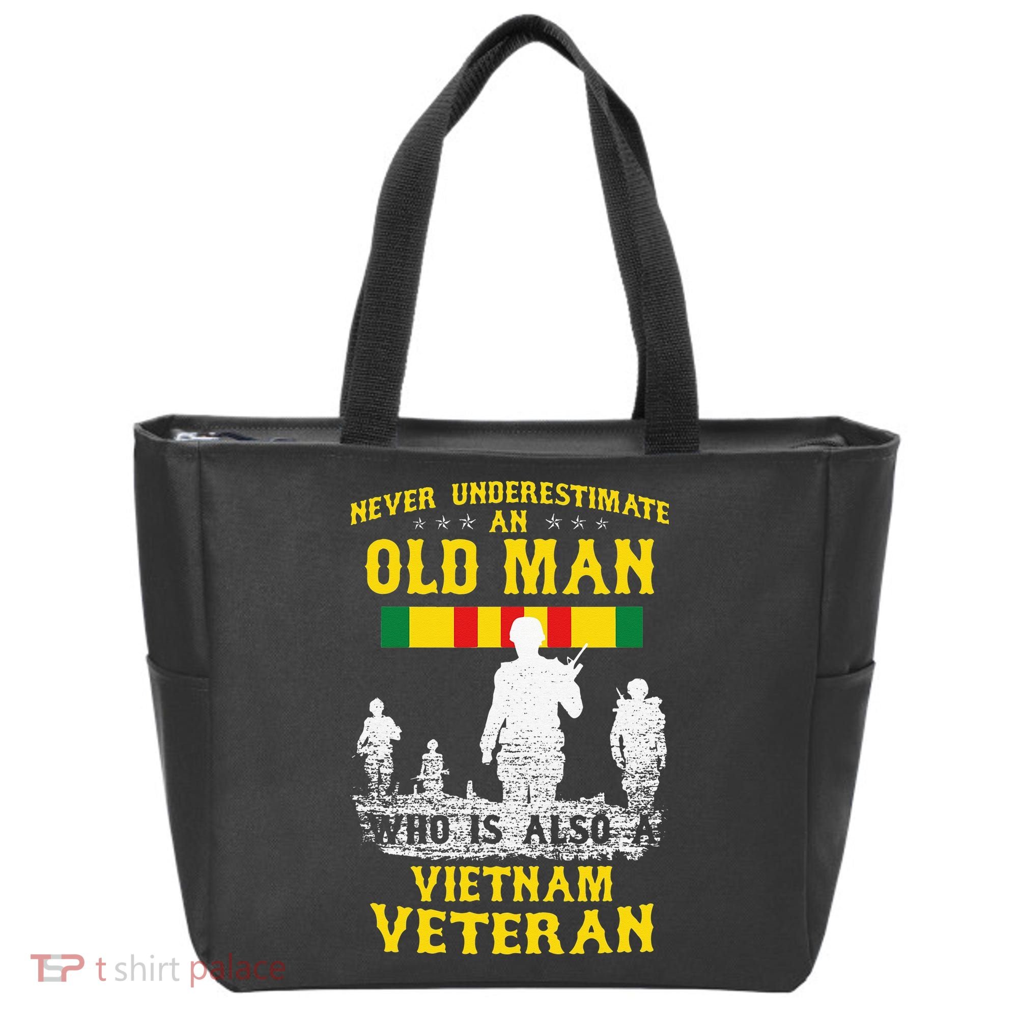 Never Underestimate An OLD MAN Vietnam Veteran Gift Tote Bag