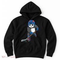 Panda Hockey Panda Playing Hockey Panda Hoodie thumb 0