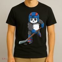 Panda Hockey Panda Playing Hockey Panda T-Shirt thumb 3