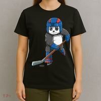 Panda Hockey Panda Playing Hockey Panda T-Shirt thumb 4