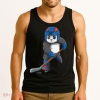 Panda Hockey Panda Playing Hockey Panda Tank Top thumb 3