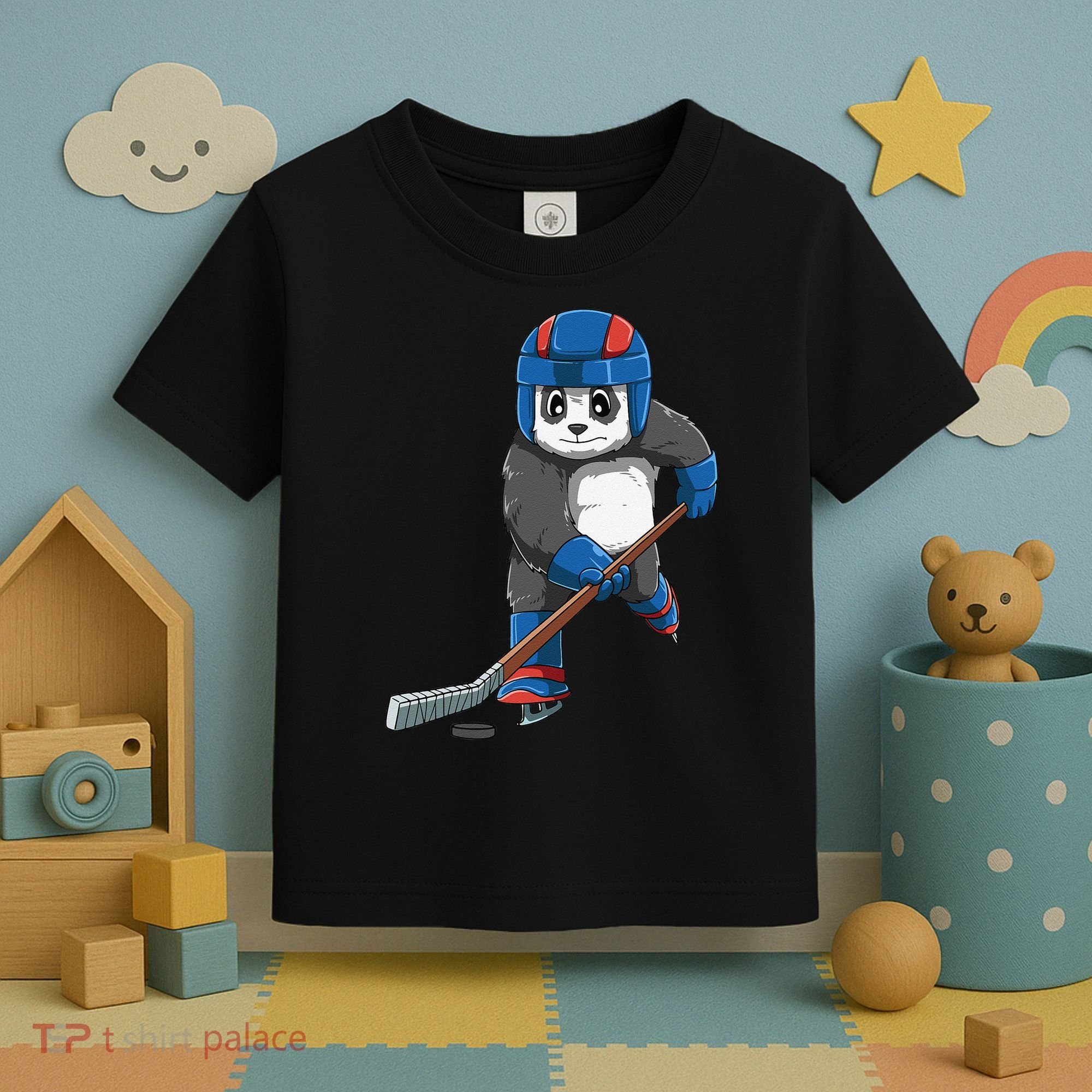 Panda Hockey Panda Playing Hockey Panda Toddler T-Shirt