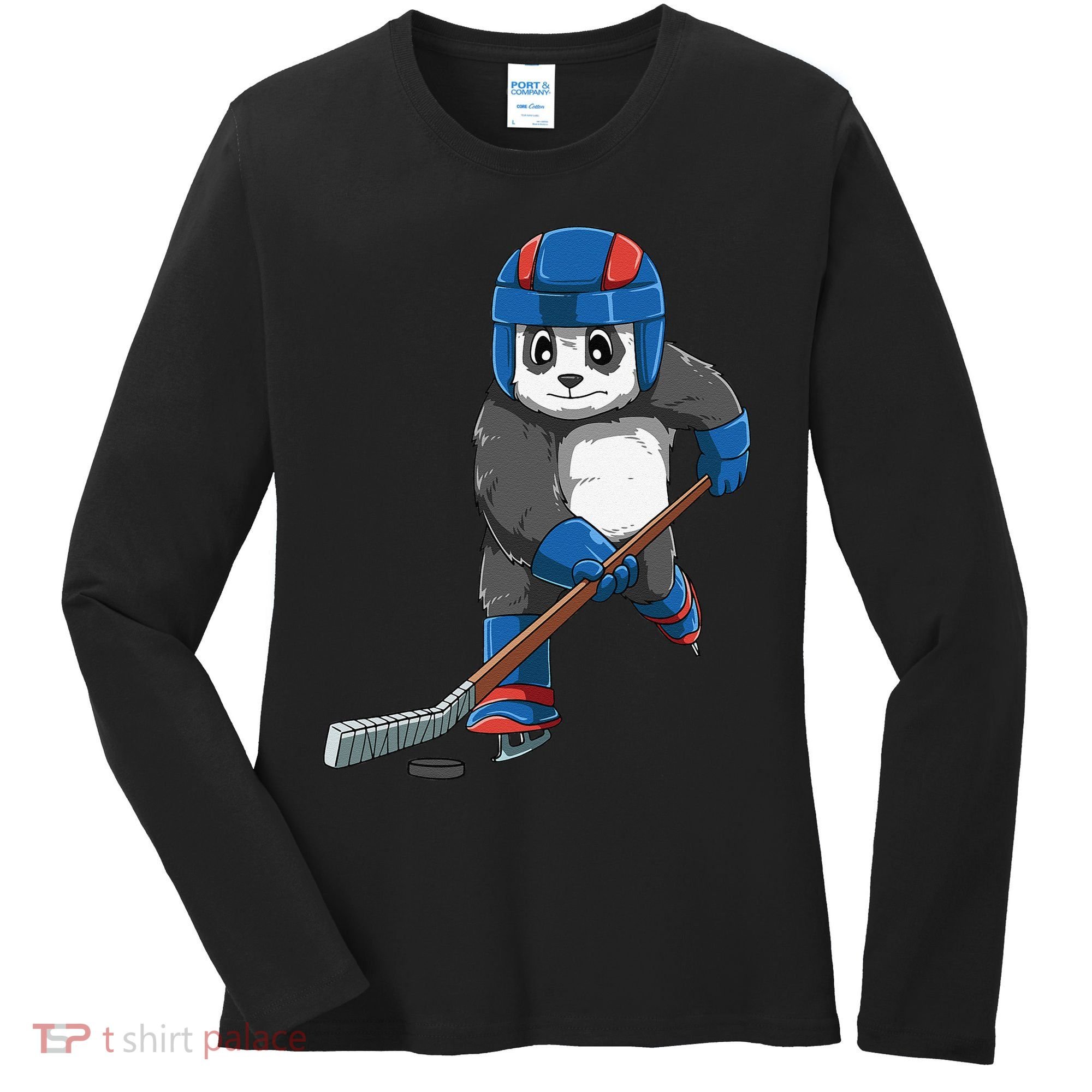 Panda Hockey Panda Playing Hockey Panda Women's Long Sleeve Shirt