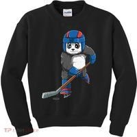 Panda Hockey Panda Playing Hockey Panda Kids Sweatshirt thumb 0