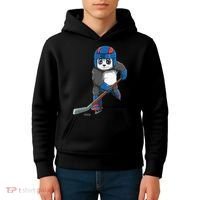 Panda Hockey Panda Playing Hockey Panda Kids Hoodie thumb 4