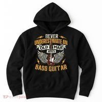 Never Underestimate An Old Man With A Bass Guitar Bassist Hoodie thumb 0