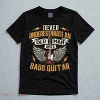 Never Underestimate An Old Man With A Bass Guitar Bassist T-Shirt thumb 5