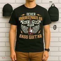 Never Underestimate An Old Man With A Bass Guitar Bassist T-Shirt thumb 6