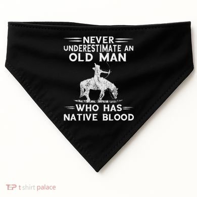 Never Underestimate An Old Man Native American Warrior USA-Made Doggie Bandana