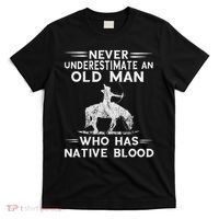 Never Underestimate An Old Man Native American Warrior T-Shirt thumb 0