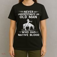Never Underestimate An Old Man Native American Warrior T-Shirt thumb 4