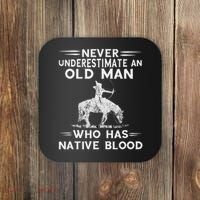 Never Underestimate An Old Man Native American Warrior Coaster thumb 0