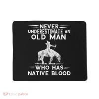 Never Underestimate An Old Man Native American Warrior Mousepad thumb 0