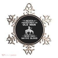 Never Underestimate An Old Man Native American Warrior Ornament thumb 0