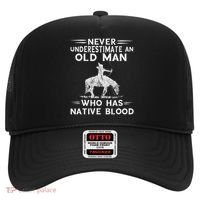 Never Underestimate An Old Man Native American Warrior Hat thumb 0