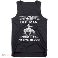 Never Underestimate An Old Man Native American Warrior Tank Top thumb 0