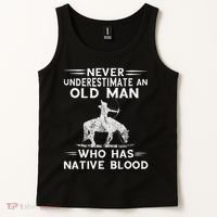 Never Underestimate An Old Man Native American Warrior Tank Top thumb 2