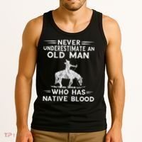 Never Underestimate An Old Man Native American Warrior Tank Top thumb 3