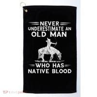 Never Underestimate An Old Man Native American Warrior Golf Towel thumb 0