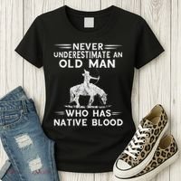 Never Underestimate An Old Man Native American Warrior Women's T-Shirt thumb 3