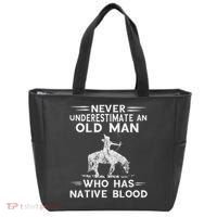 Never Underestimate An Old Man Native American Warrior Tote Bag thumb 0