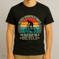 Never Underestimate An Old Guy On A Bicycle Funny Cycling T-Shirt thumb 3