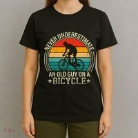 Never Underestimate An Old Guy On A Bicycle Funny Cycling T-Shirt thumb 4