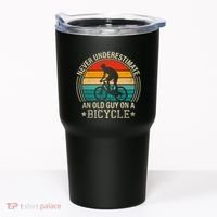 Never Underestimate An Old Guy On A Bicycle Funny Cycling Tumbler thumb 0