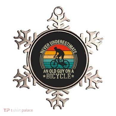 Never Underestimate An Old Guy On A Bicycle Funny Cycling Ornament