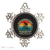 Never Underestimate An Old Guy On A Bicycle Funny Cycling Ornament thumb 0