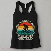 Never Underestimate An Old Guy On A Bicycle Funny Cycling Women's Tank Top thumb 3