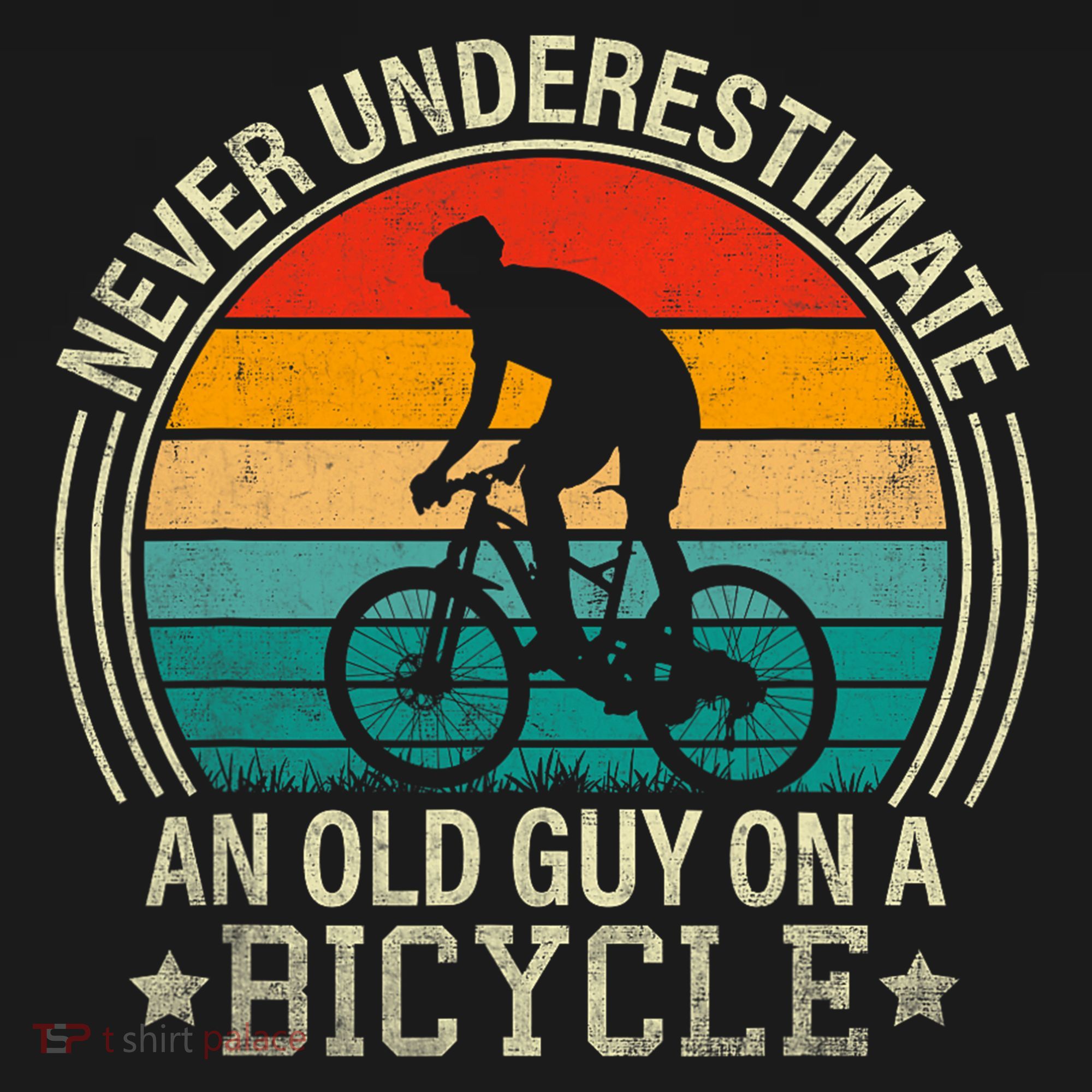 Never Underestimate An Old Guy On A Bicycle Funny Cycling Women's Tank Top