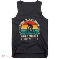 Never Underestimate An Old Guy On A Bicycle Funny Cycling Tank Top thumb 0