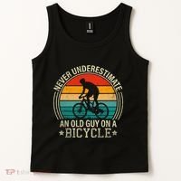 Never Underestimate An Old Guy On A Bicycle Funny Cycling Tank Top thumb 2