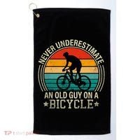 Never Underestimate An Old Guy On A Bicycle Funny Cycling Golf Towel thumb 0