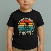 Never Underestimate An Old Guy On A Bicycle Funny Cycling Toddler T-Shirt thumb 2