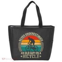 Never Underestimate An Old Guy On A Bicycle Funny Cycling Tote Bag thumb 0