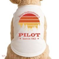 Never Underestimate A Pilot Born In 1962 Doggie Tank thumb 0