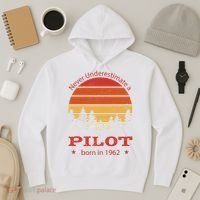 Never Underestimate A Pilot Born In 1962 Hoodie thumb 3