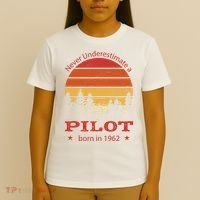 Never Underestimate A Pilot Born In 1962 T-Shirt thumb 4