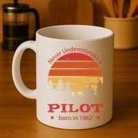 Never Underestimate A Pilot Born In 1962 Coffee Mug thumb 4