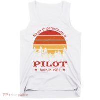 Never Underestimate A Pilot Born In 1962 Tank Top thumb 0
