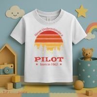 Never Underestimate A Pilot Born In 1962 Toddler T-Shirt thumb 3