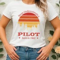 Never Underestimate A Pilot Born In 1962 Women's T-Shirt thumb 2