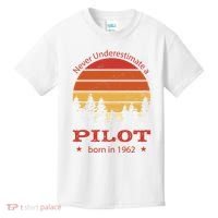 Never Underestimate A Pilot Born In 1962 Kids T-Shirt thumb 0