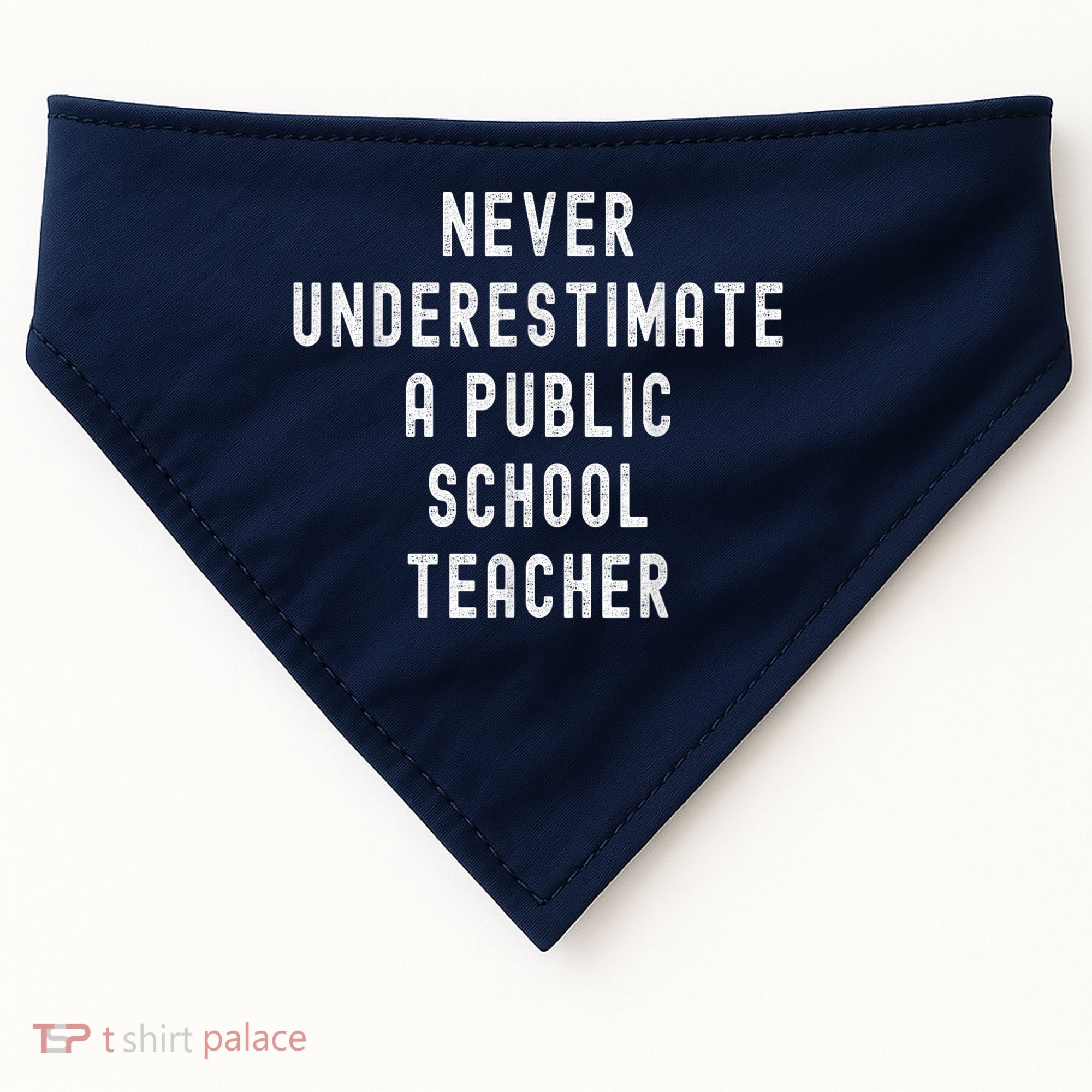 Never Underestimate A Public School Teacher Motivational USA-Made Doggie Bandana