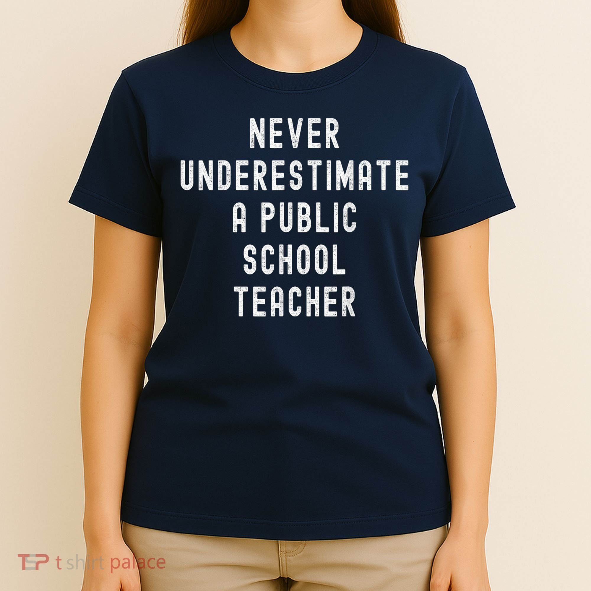 Never Underestimate A Public School Teacher Motivational T-Shirt