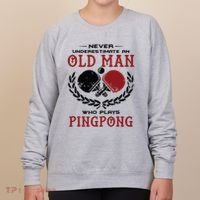 Never Underestimate An Old Man Who Plays Ping Pong Women's Sweatshirt thumb 0