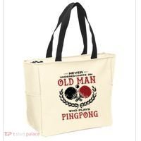 Never Underestimate An Old Man Who Plays Ping Pong Tote Bag thumb 2